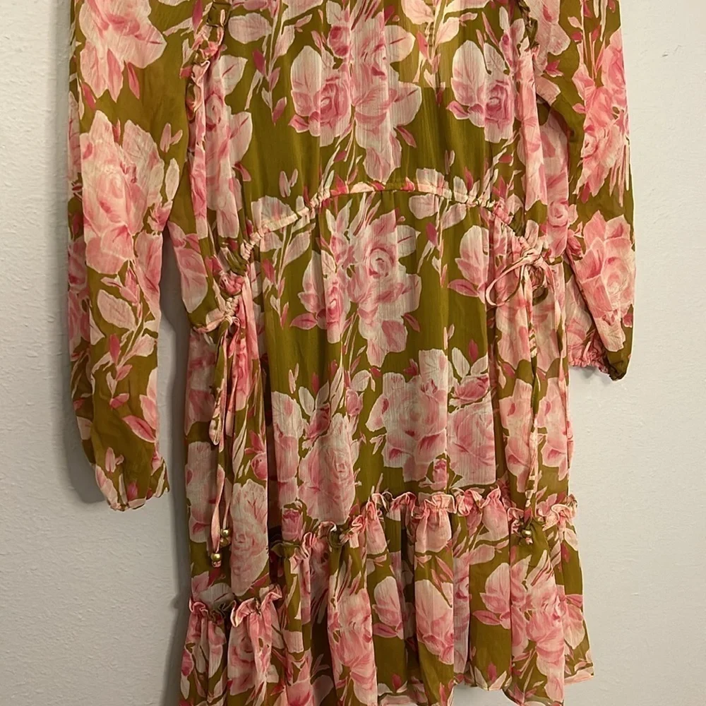 NWT Likely Women’s Hadi Layered Dress, Olive green and pink. Women’s size 2.